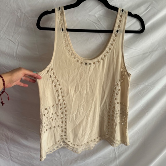 Joie Reena Silk Beaded Cream Beige Tank Top Size S - Picture 14 of 14